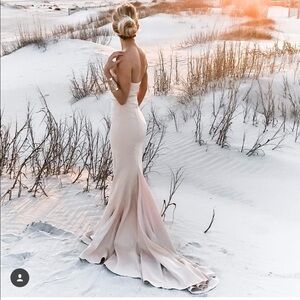Elegant Strapless Mermaid Prom Dress in Blush